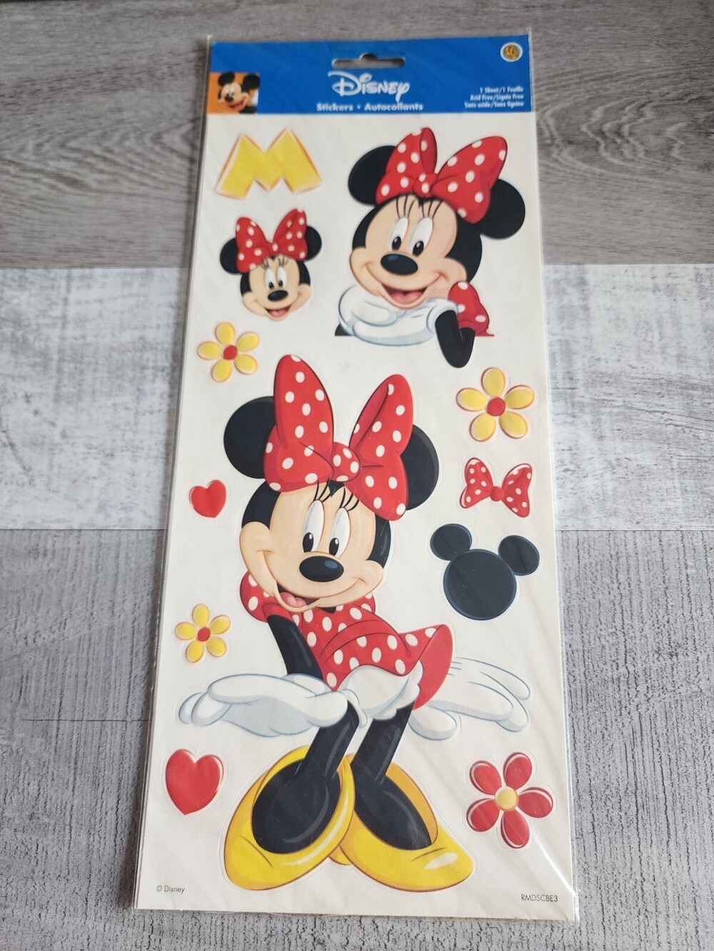 Disney Minnie Mouse Red Scrapbook Stickers Large Sheet Sandylion New #47